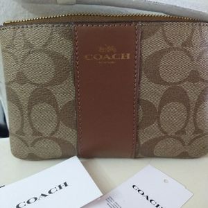Coach Authentic Corner Zip Wristlet